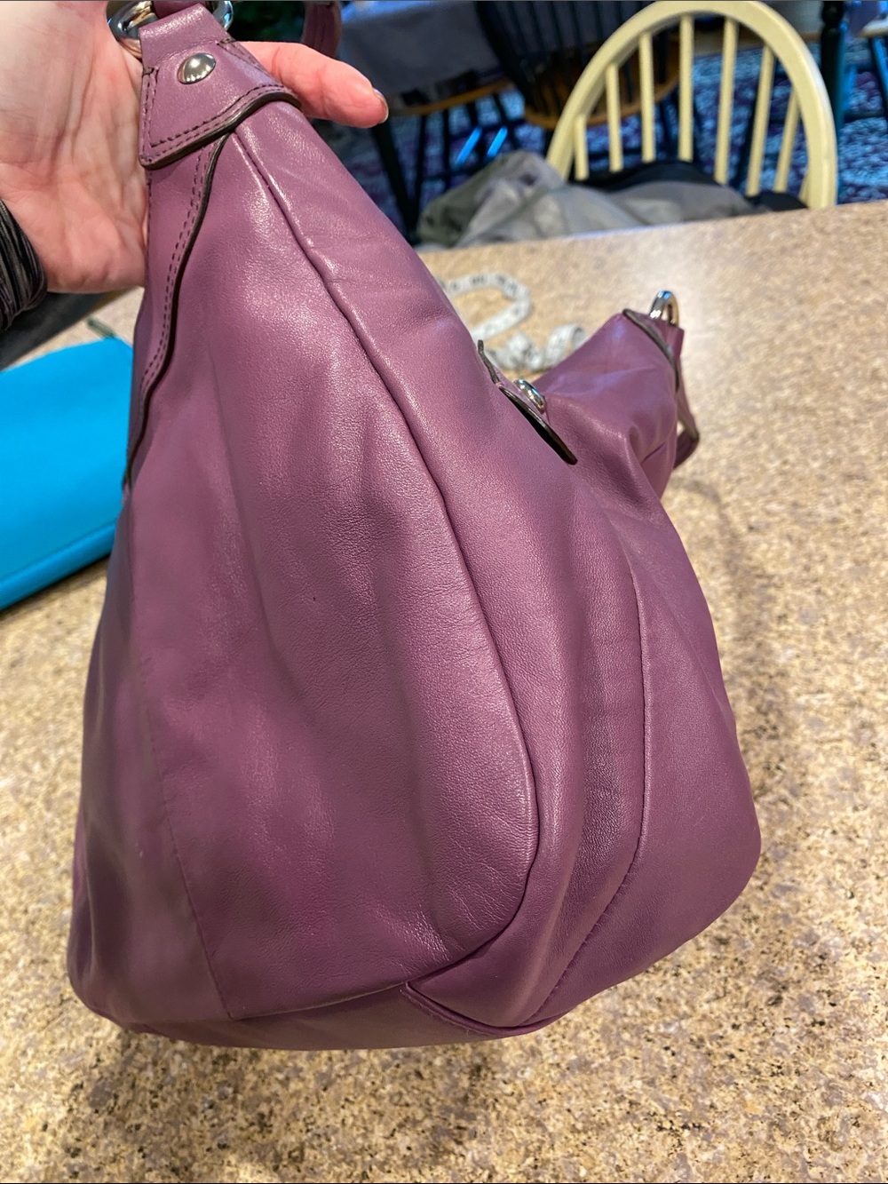 Coach SoHo Hobo Leather Shoulder Bag F17219 SV/Berry Purse Lynn - Picture 14 of 17